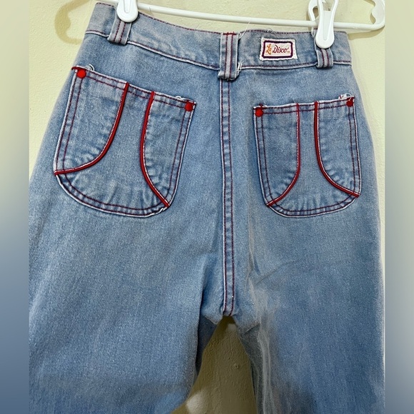 Vintage 60s 70s RARE LA Disco high waist bell bottom flare jeans sz 24 - Picture 2 of 6